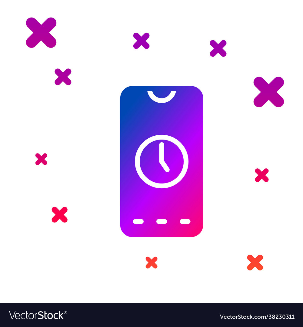Color alarm clock app smartphone interface icon Vector Image