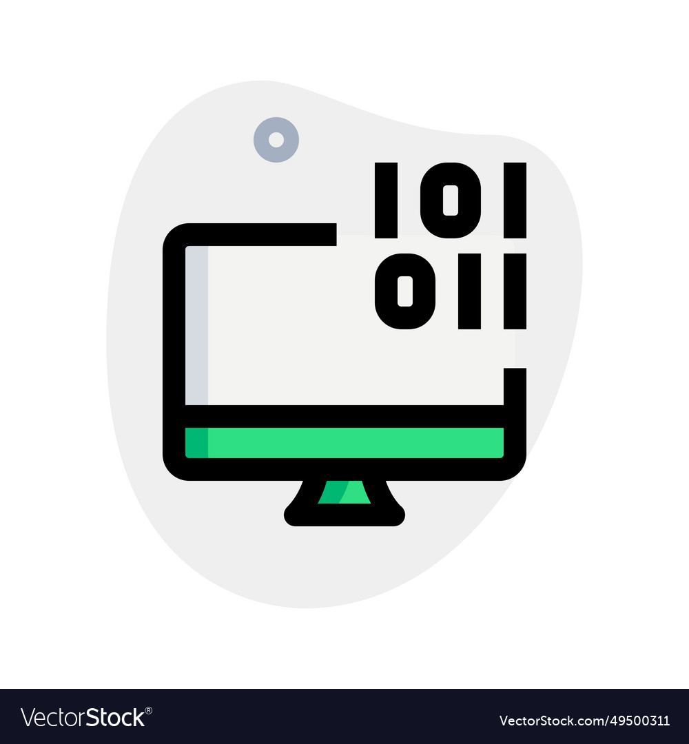 Desktop use binary code for process information Vector Image