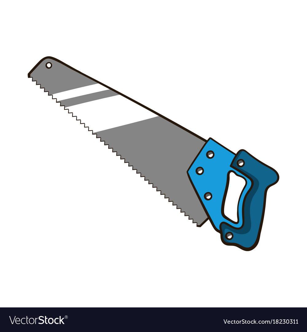 Hand saw isolated on white Royalty Free Vector Image