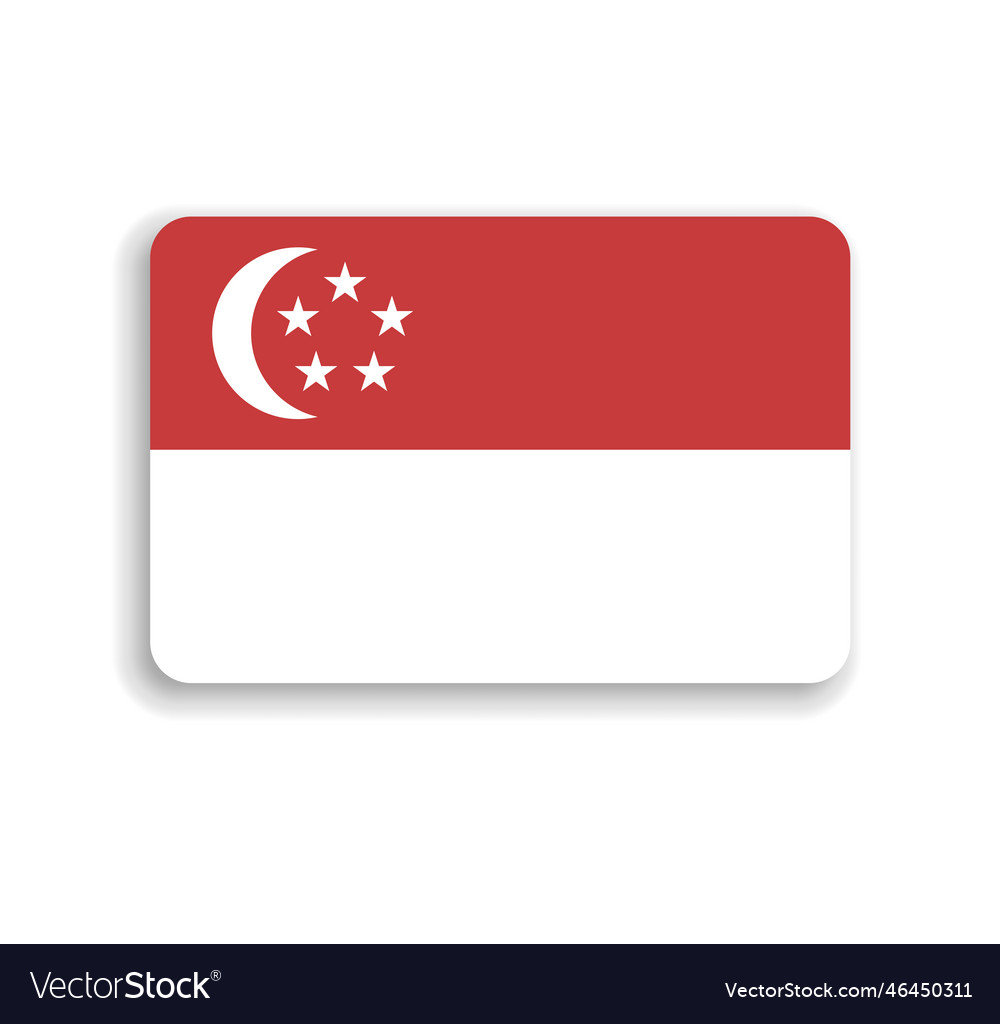 Rounded rectangle flag of singapore Royalty Free Vector