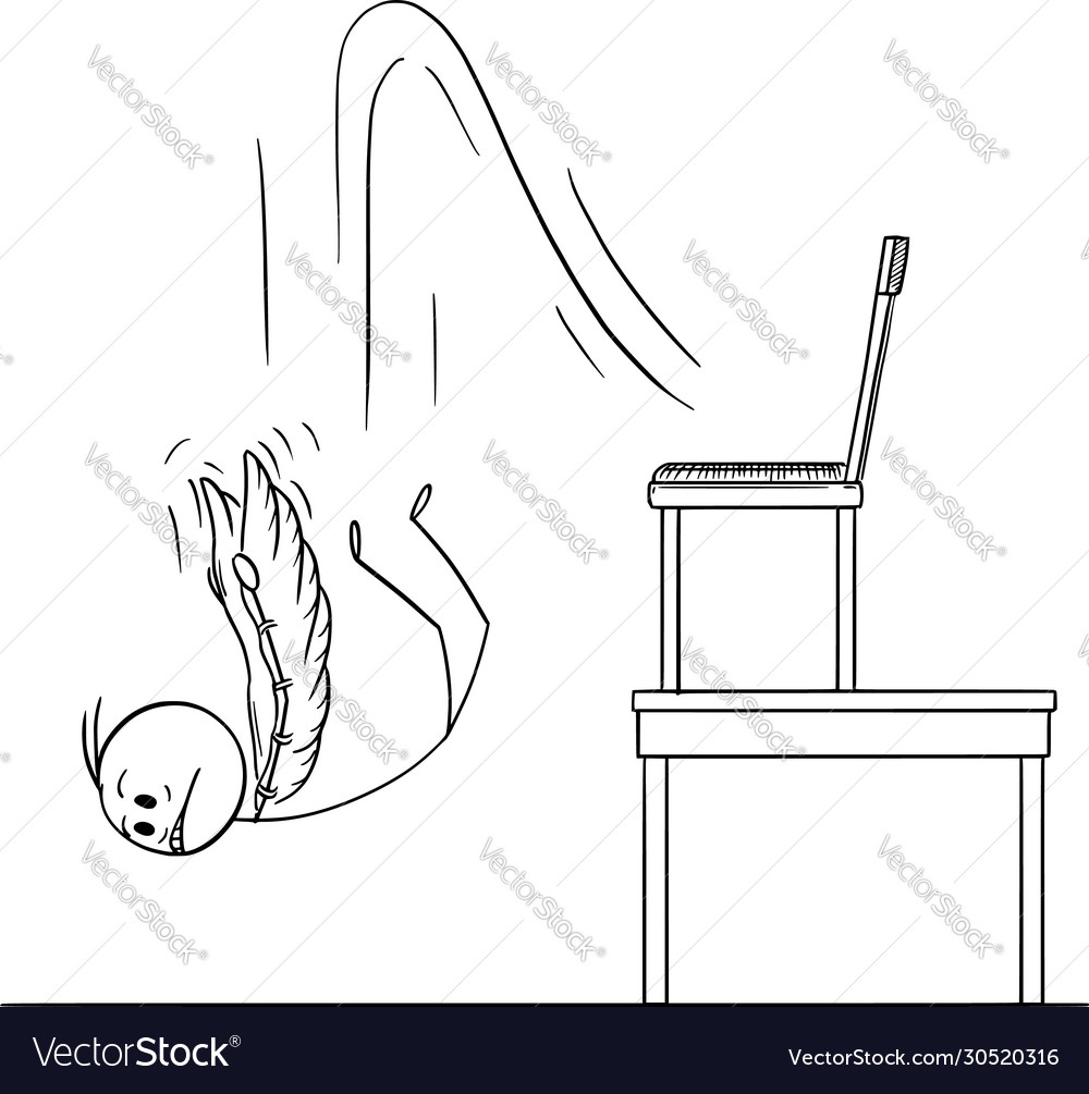 Cartoon man or businessman trying to fly Vector Image