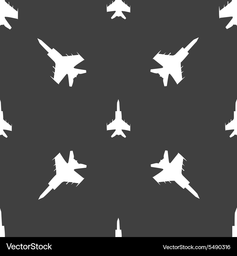 Fighter icon sign seamless pattern on a gray Vector Image