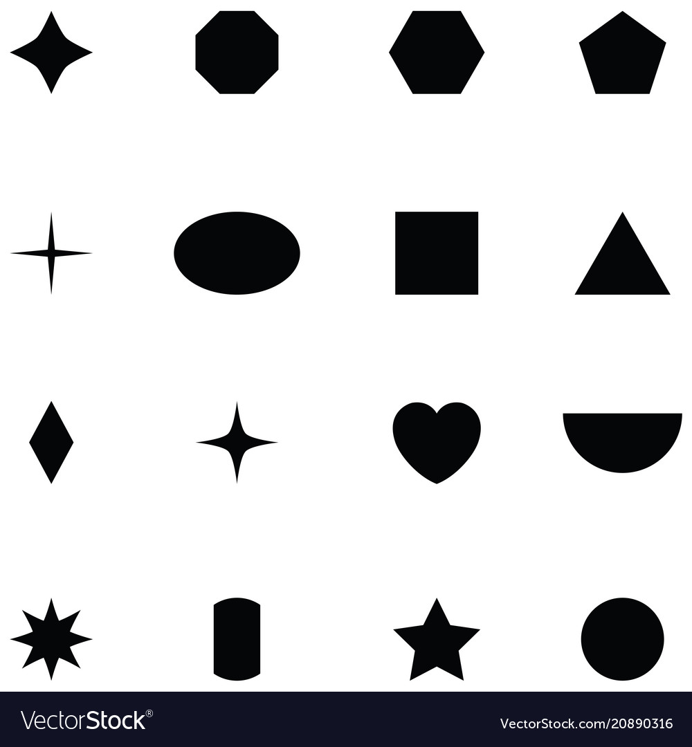 Geometric shapes icon set Royalty Free Vector Image