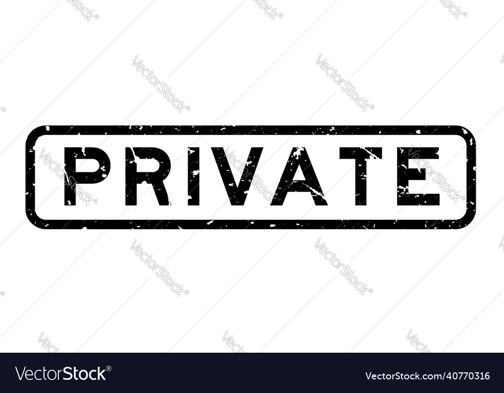 Grunge black private word square rubber seal Vector Image