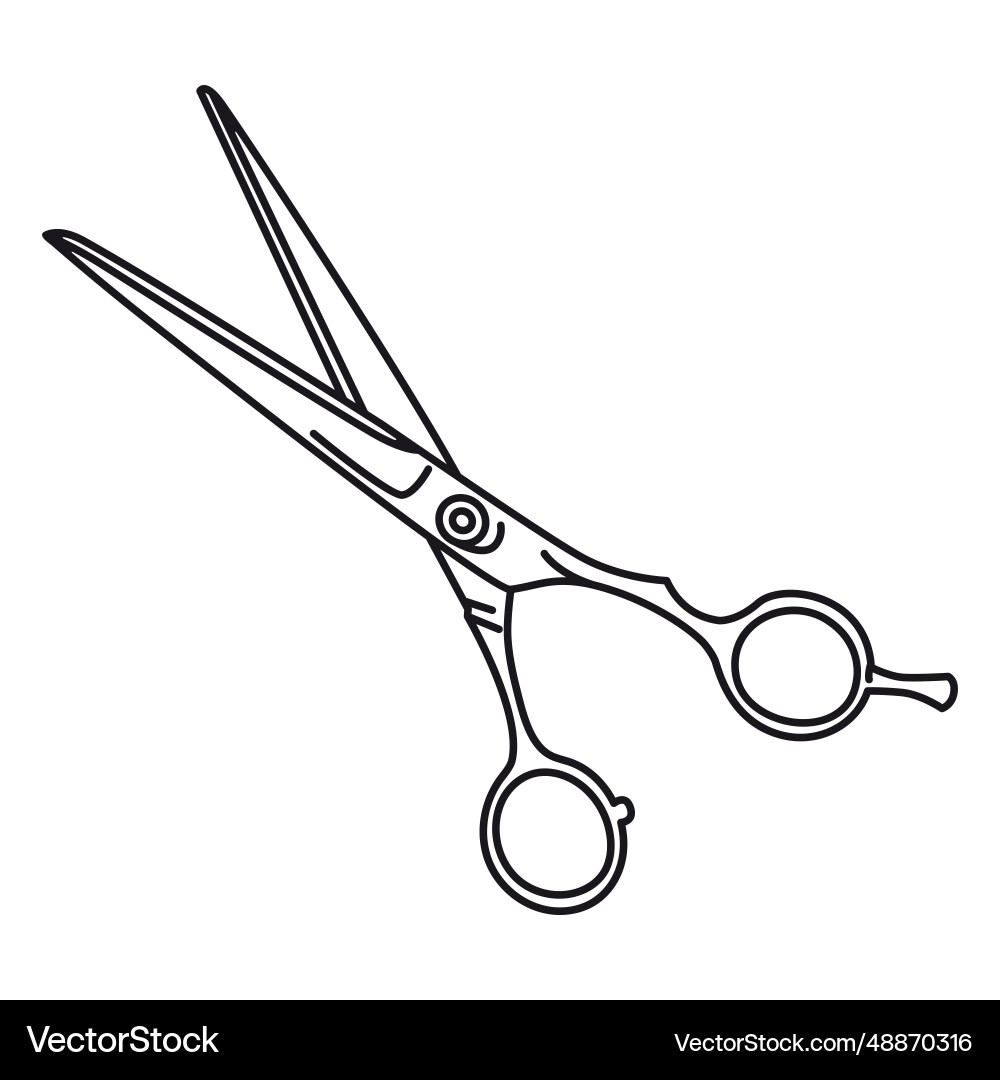 Hair shears salon stroke Royalty Free Vector Image