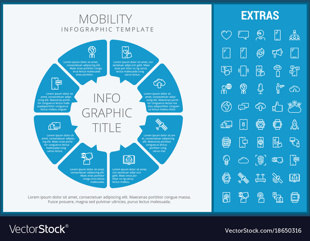 Mobility Infographic Template Elements And Icons Vector Image