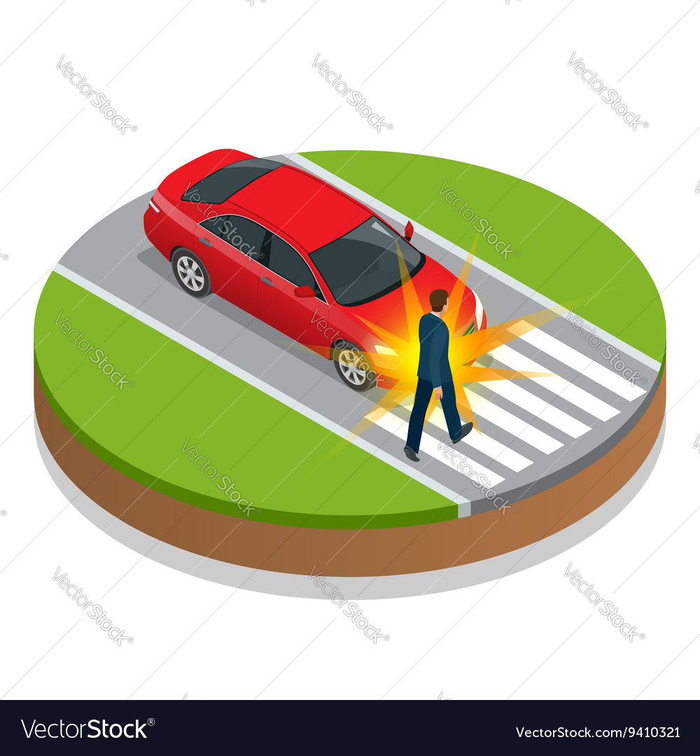 Premium Vector  Crosswalk accident flat vector illustration