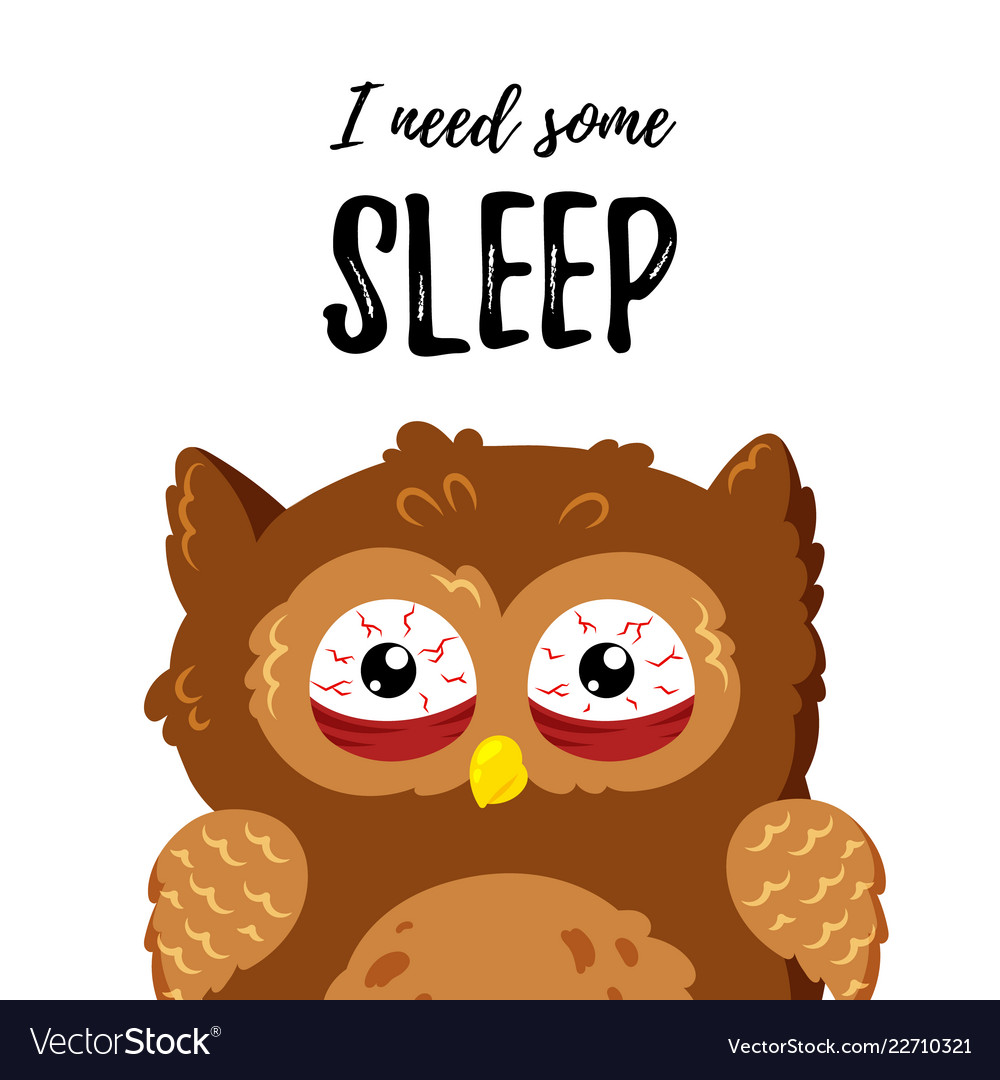 Cute cartoon tired displeased owl doodle Vector Image Cute cartoon tired displeased owl doodle Vector Image