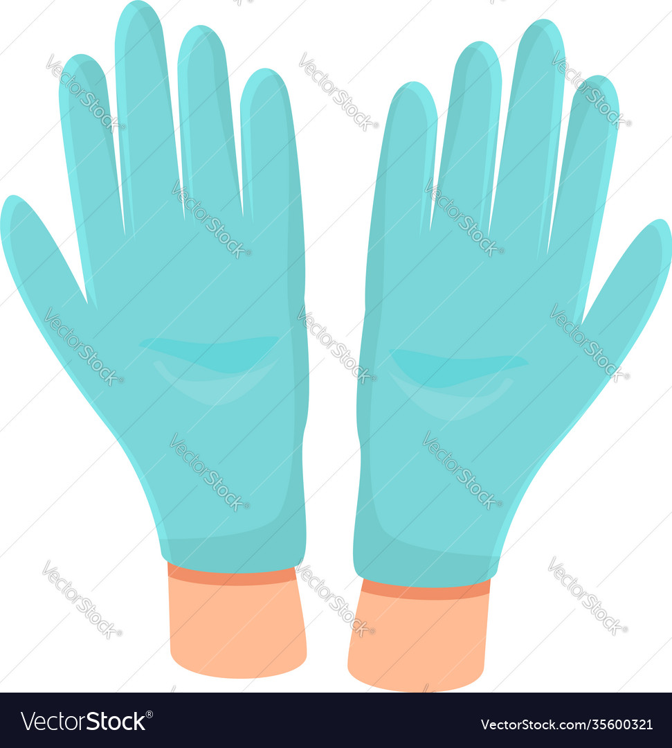 Disease Medical Gloves Icon Cartoon Style Vector Image