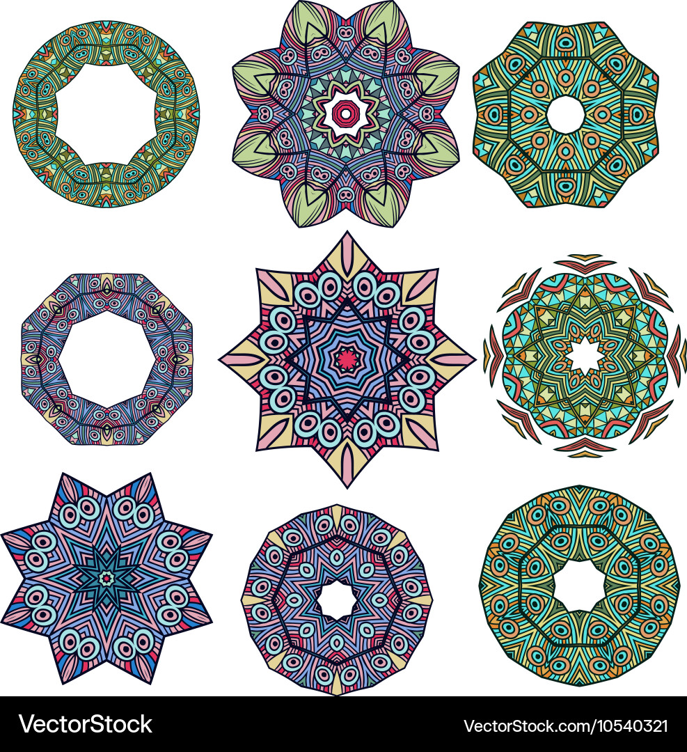 Mandalas round ornament pattern Royalty Free Vector Image