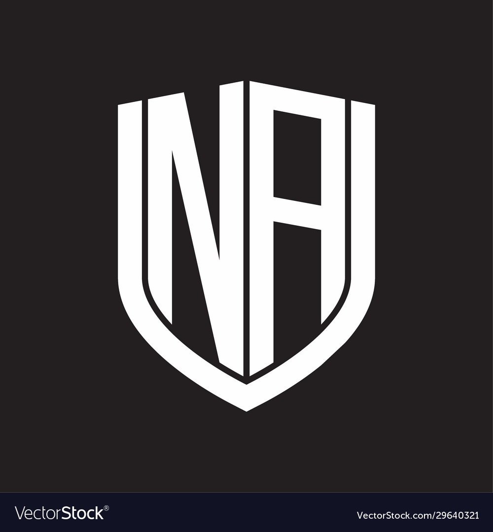 Na logo monogram with emblem shield design Vector Image