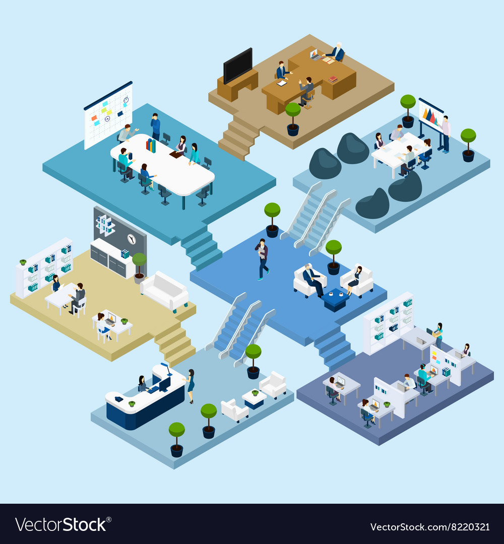 Office Isometric Icon Royalty Free Vector Image