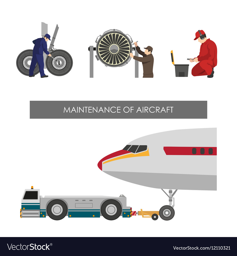 Repair And Maintenance Of Aircraft Royalty Free Vector Image