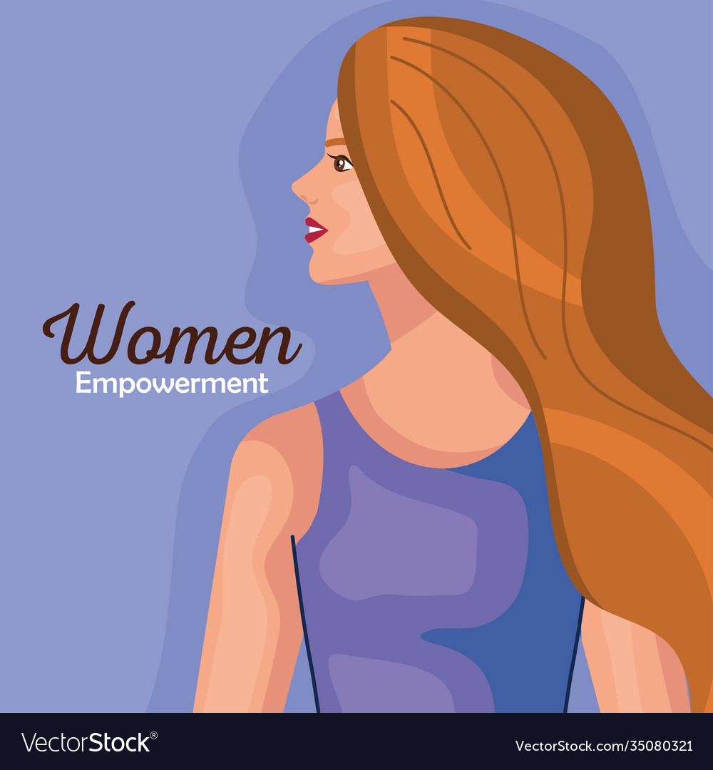 Women empowerment with woman cartoon from side Vector Image Women empowerment with woman cartoon from side Vector Image