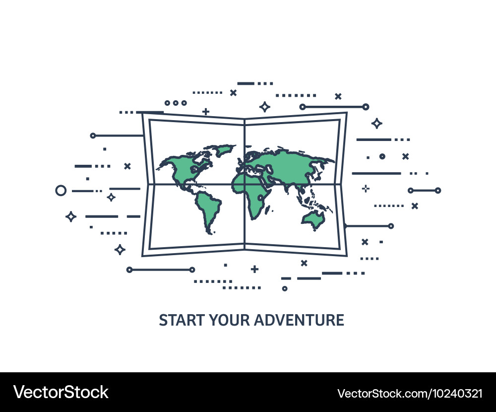 World map in a flat style earth globe Royalty Free Vector
