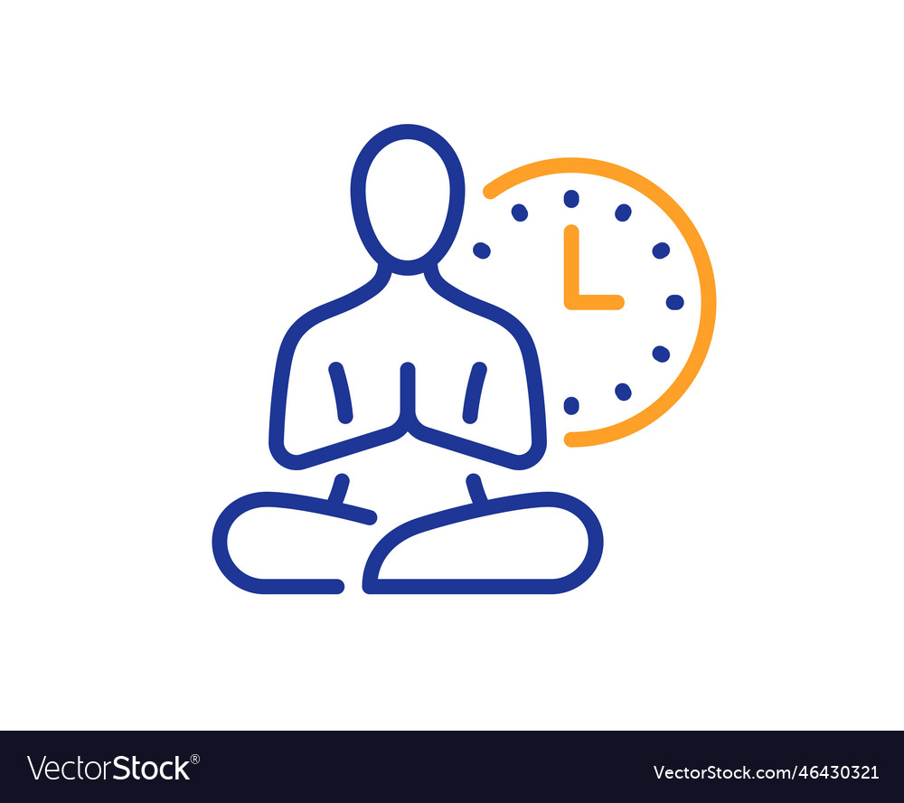 Yoga line icon meditation pose sign Royalty Free Vector