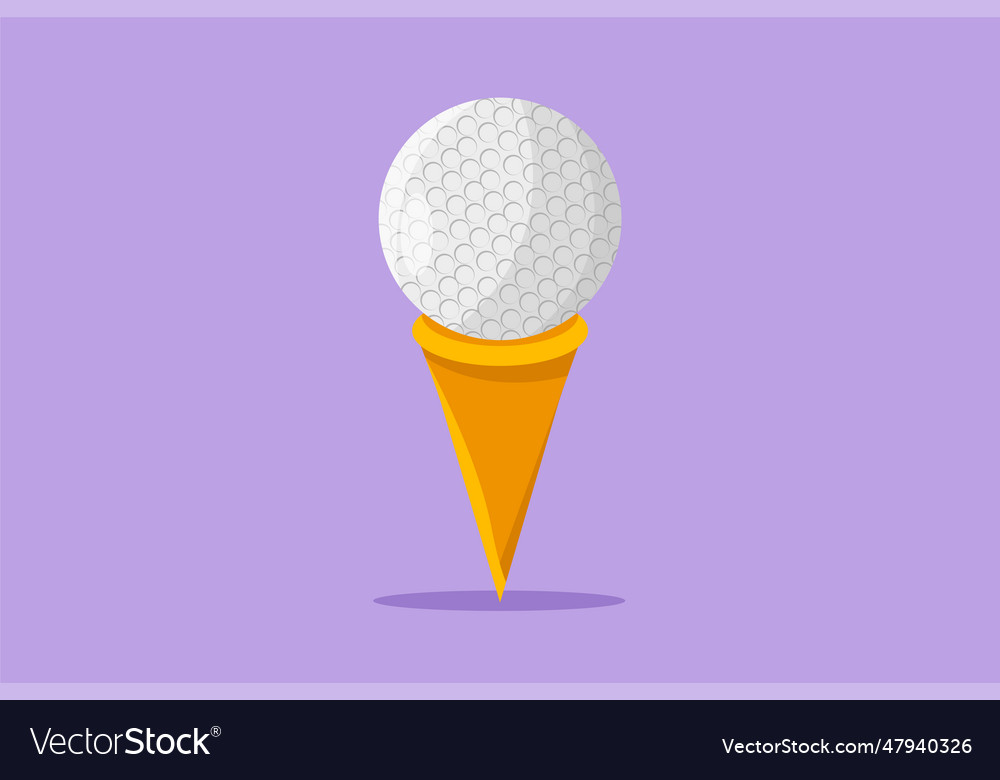 Cartoon flat style drawing golf ball on tee golf Vector Image