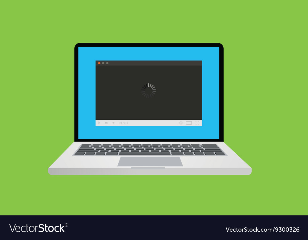 Computer buffering video loading to play Vector Image