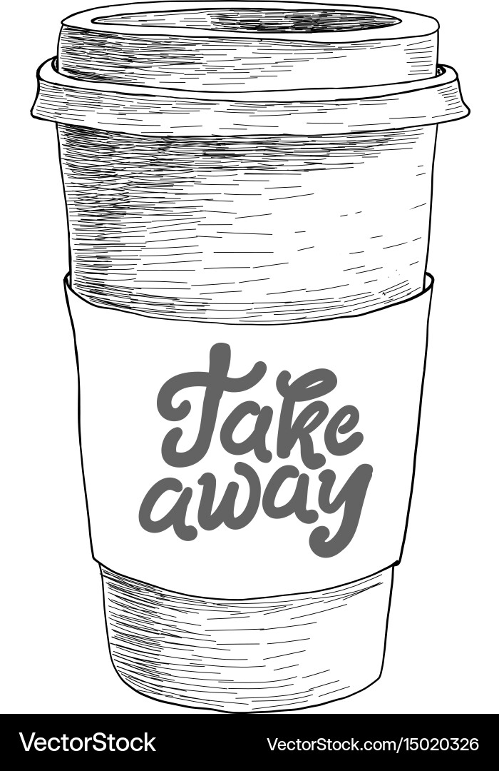 Hand drawn doodle sketch vintage paper cup Vector Image