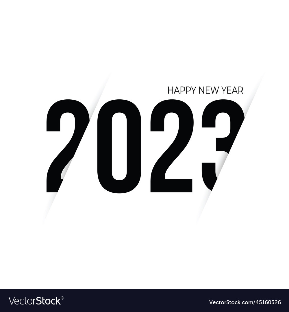 Happy new year 2023 text design Royalty Free Vector Image