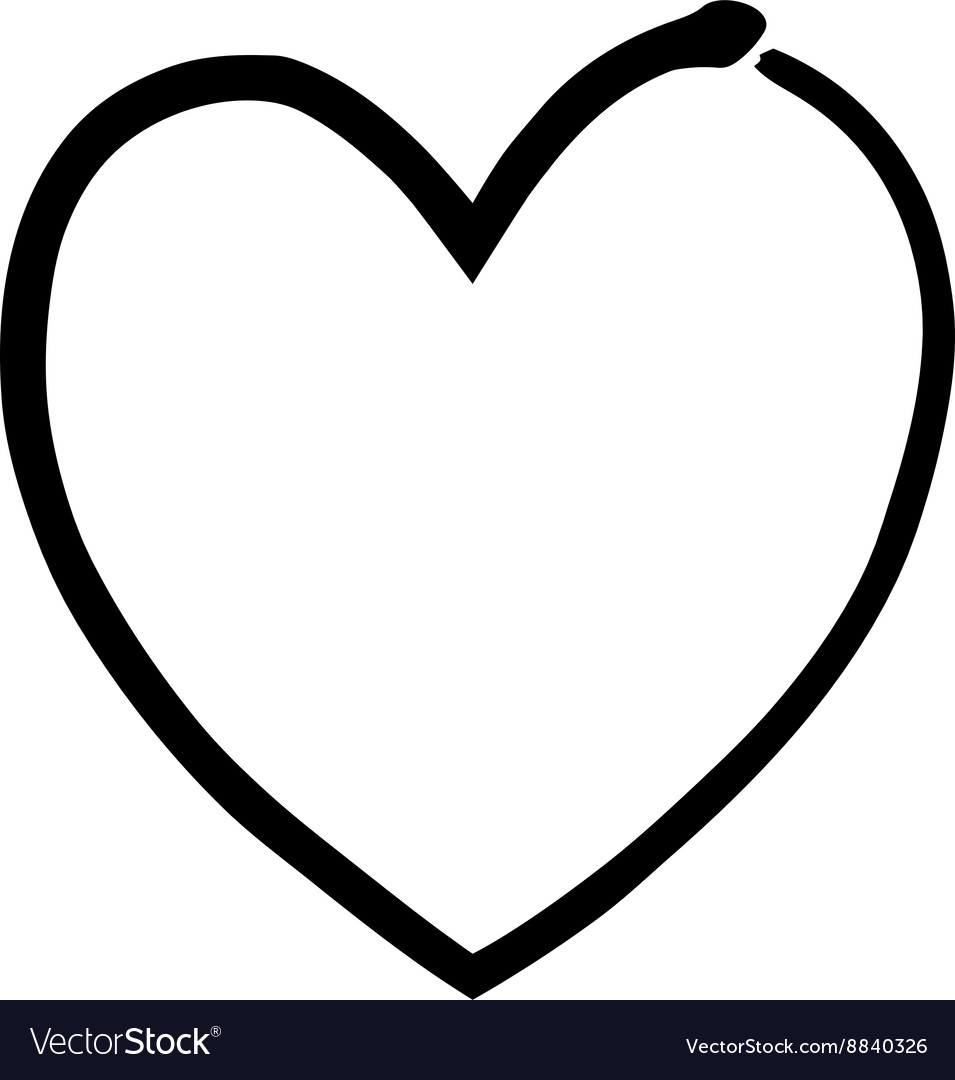 Heart shape symbol love black Royalty Free Vector Image