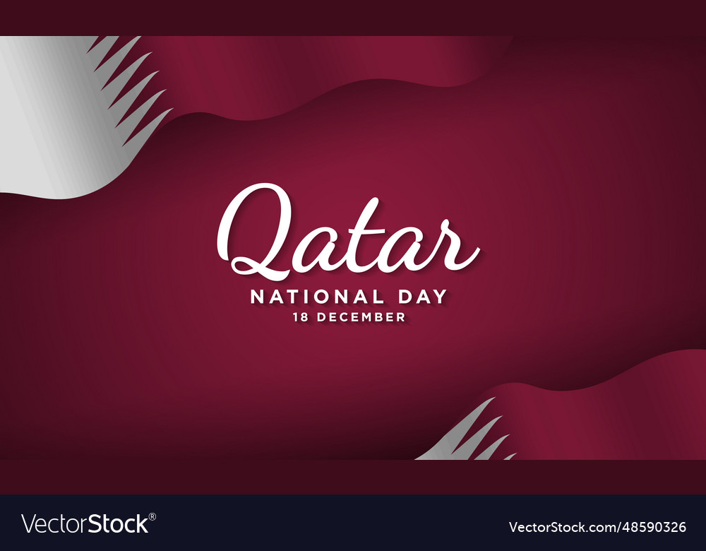 Qatar national day background design Royalty Free Vector