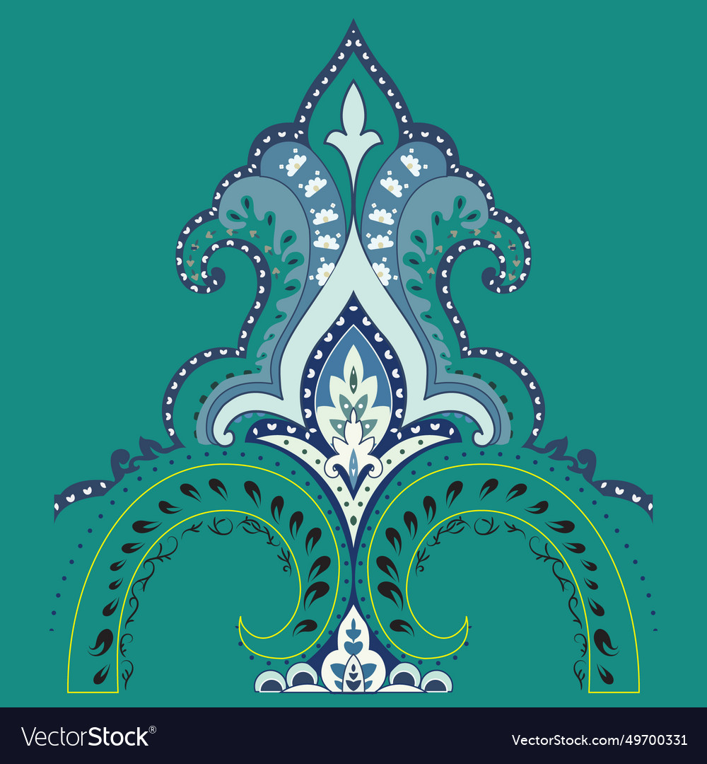 A blue and green ornamental design Royalty Free Vector Image