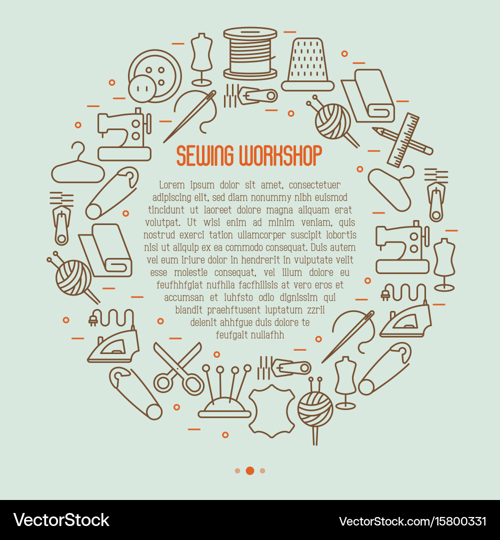 Concept for sewing workshop Royalty Free Vector Image