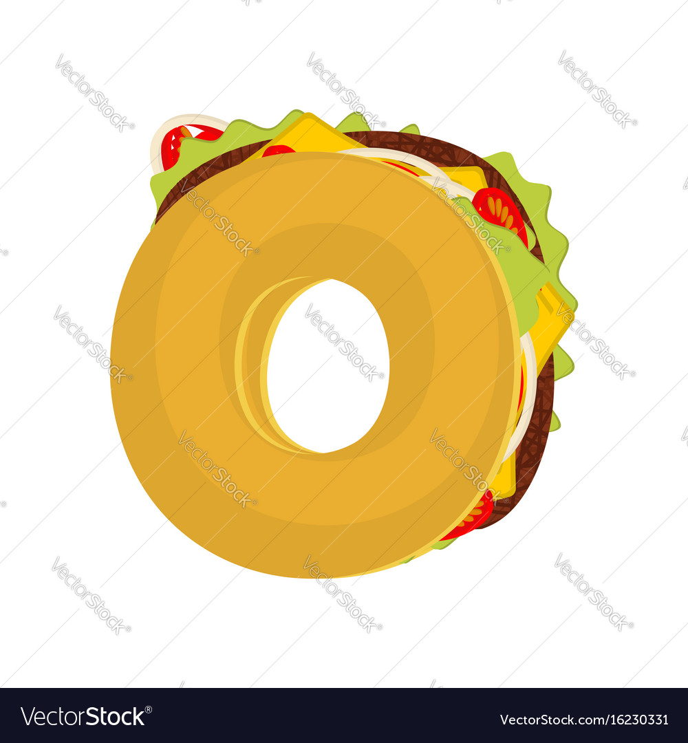 letter o tacos mexican fast food font taco vector image food with letter a