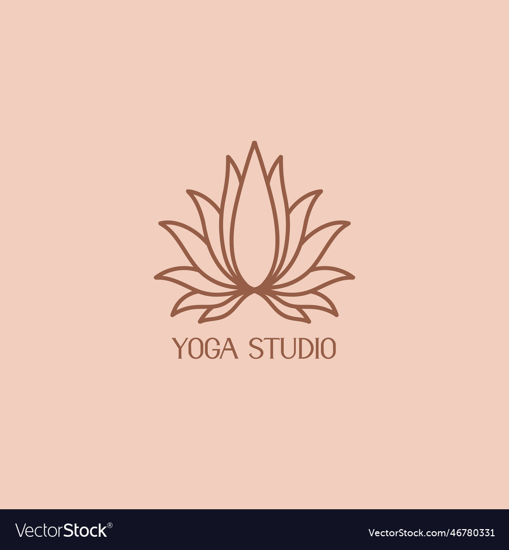 Logo lotus flower for the studio of yoga Vector Image