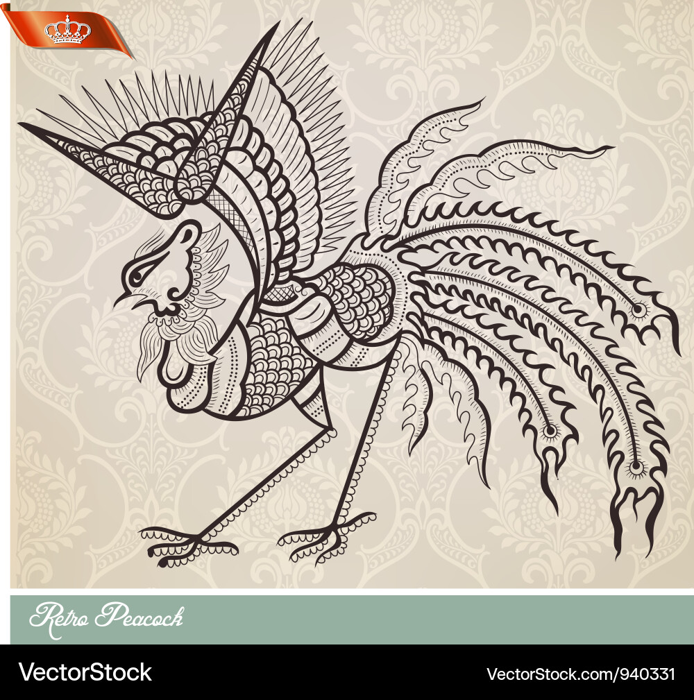 Java Peacock Pattern Peacockjava resize Royalty Free Vector Image - VectorStock