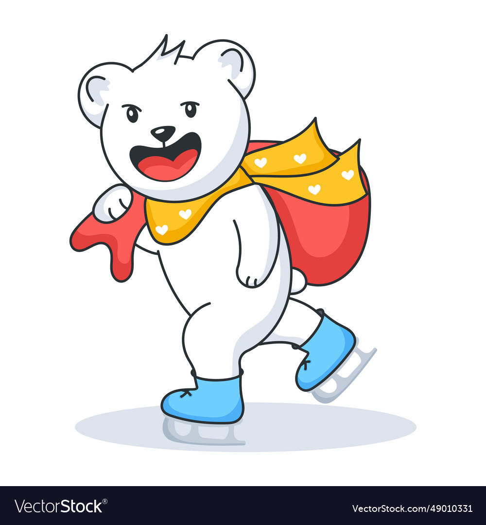 Skating bear Royalty Free Vector Image - VectorStock