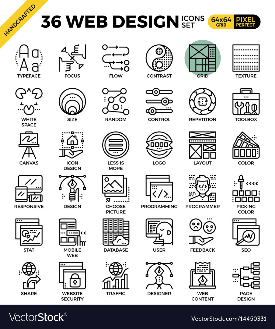Web design icons Royalty Free Vector Image - VectorStock
