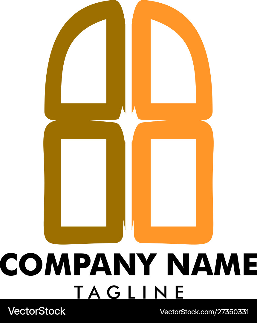 Window icon logo template Royalty Free Vector Image
