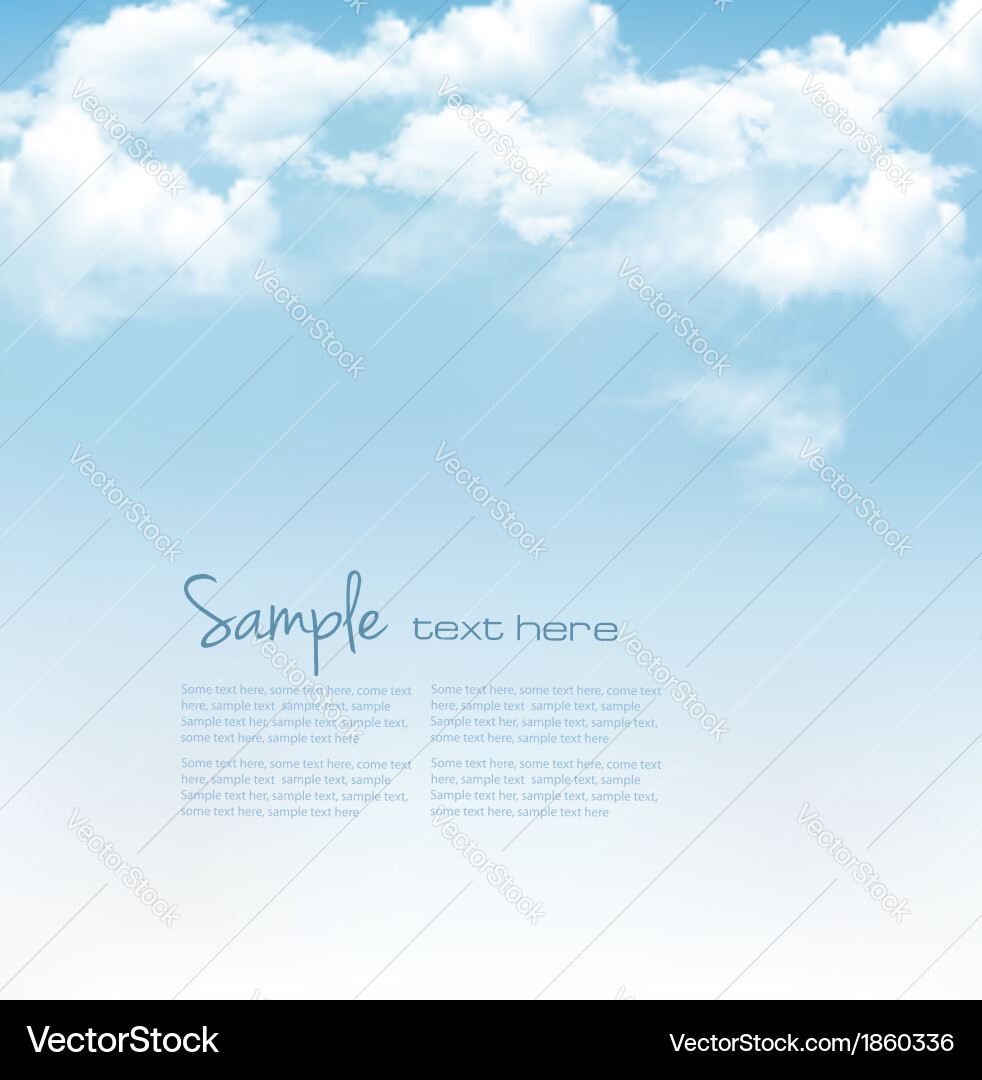 Blue sky with clouds background Royalty Free Vector Image