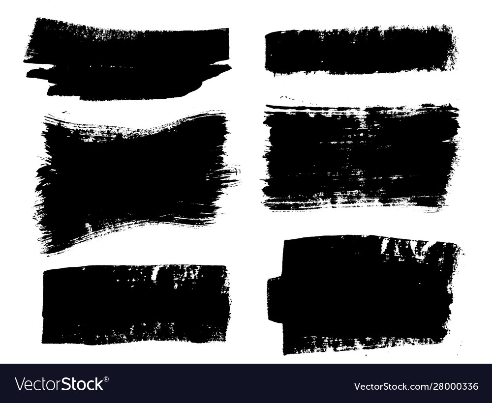 Brush strokes paintbrushes set grunge Royalty Free Vector