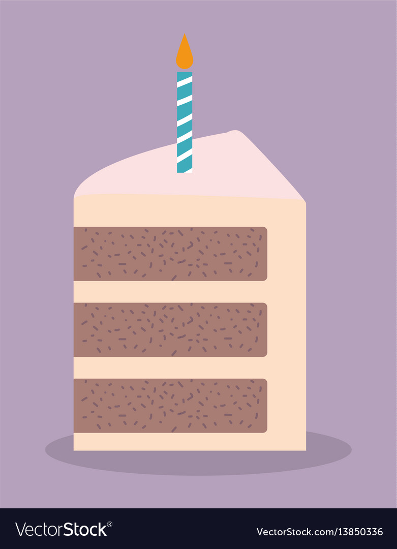 Cake with candle icon Royalty Free Vector Image