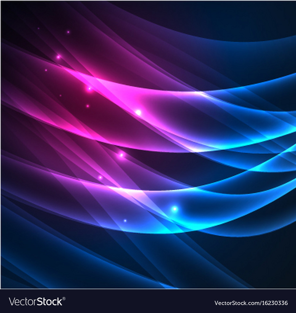 Energy lines glowing waves in the dark Royalty Free Vector