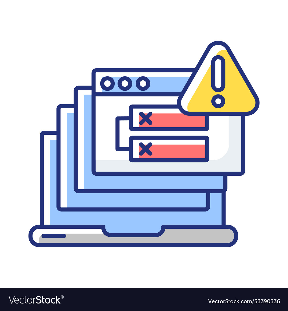 Internal server error rgb color icon Royalty Free Vector