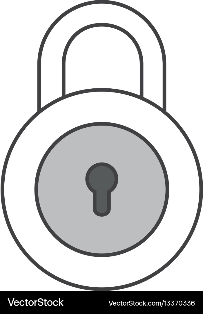 Monochrome contour with padlock round shape Vector Image