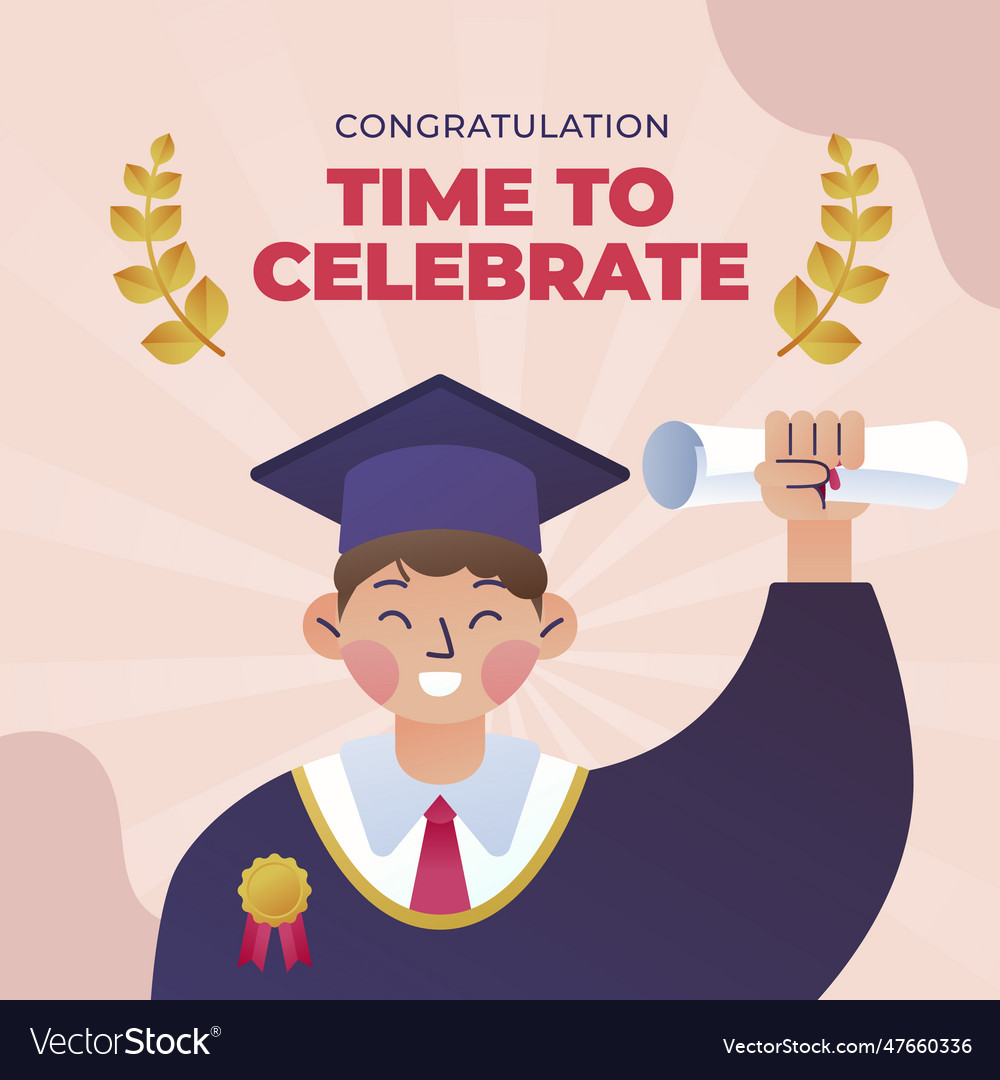 Posts set class graduation Royalty Free Vector Image