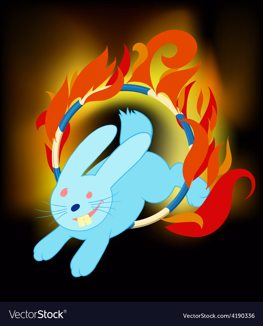 Rabbit jumping Royalty Free Vector Image - VectorStock