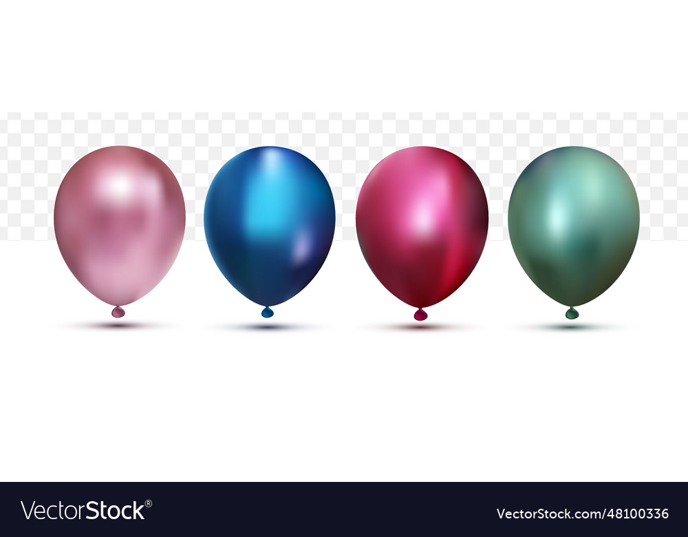 Set Of Colourful Chrome Helium Balloons Element Of Decorations Stock