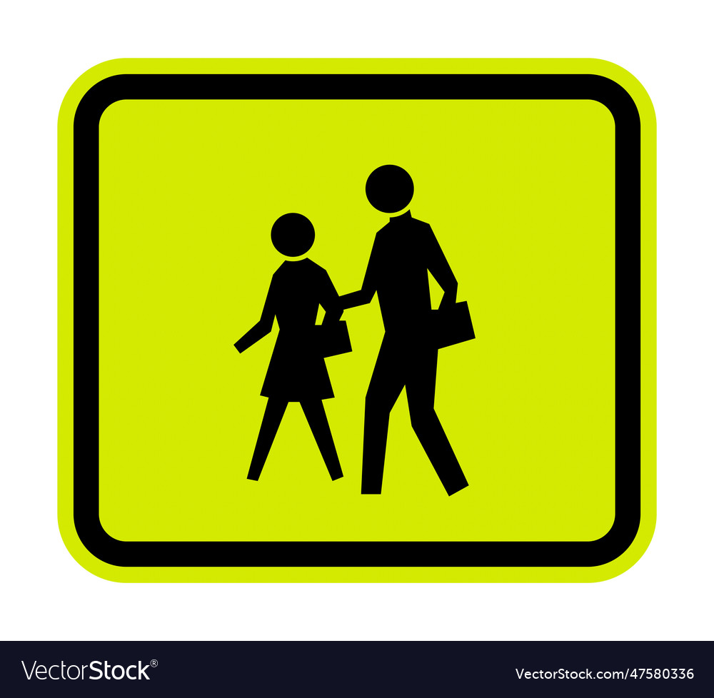 School zone symbol sign isolate on white Vector Image