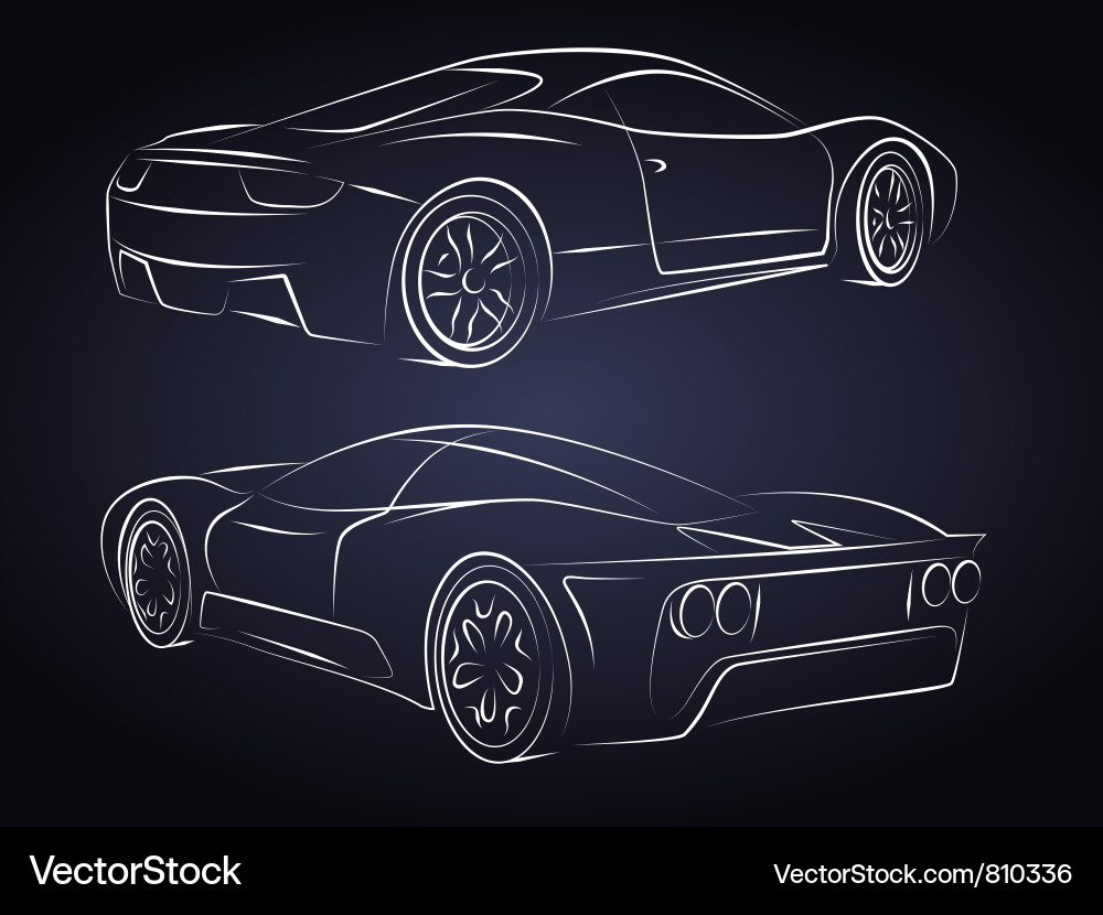 Sport cars silhouette Royalty Free Vector Image
