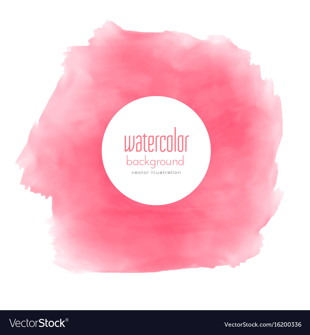 Watercolor Pink Stain Texture Background Vector Image