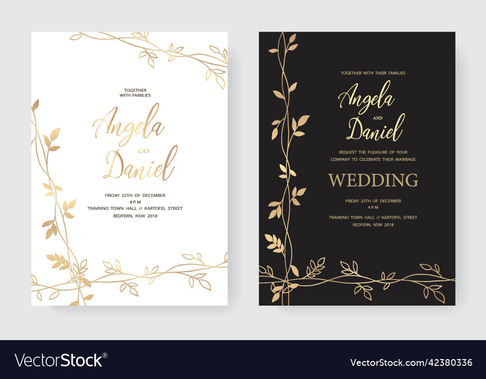 Wedding gold branch Royalty Free Vector Image - VectorStock