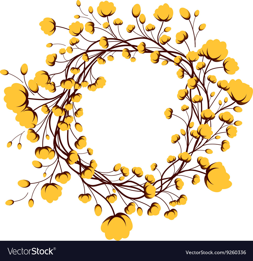 Yellow round frame flower Royalty Free Vector Image