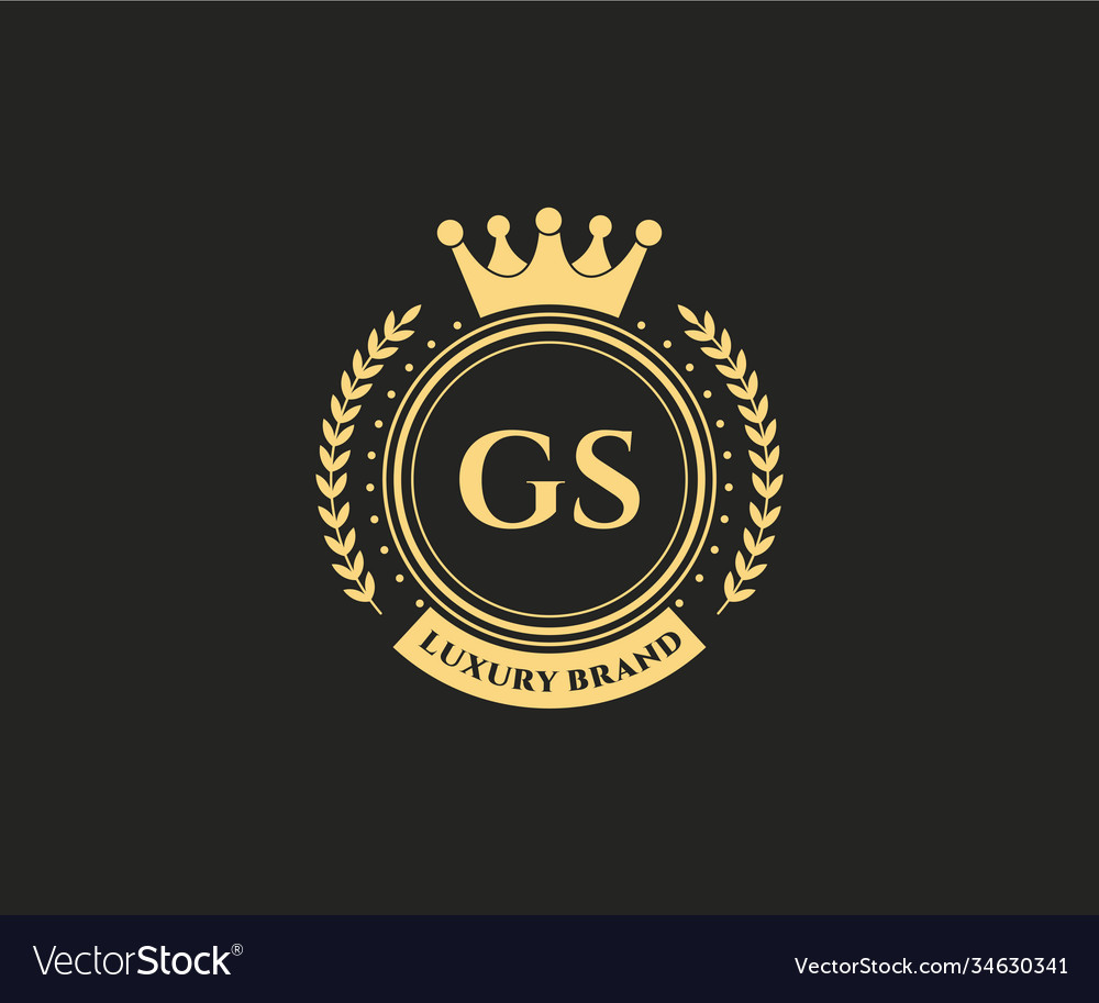 Gs initial letter gold calligraphic feminine Vector Image