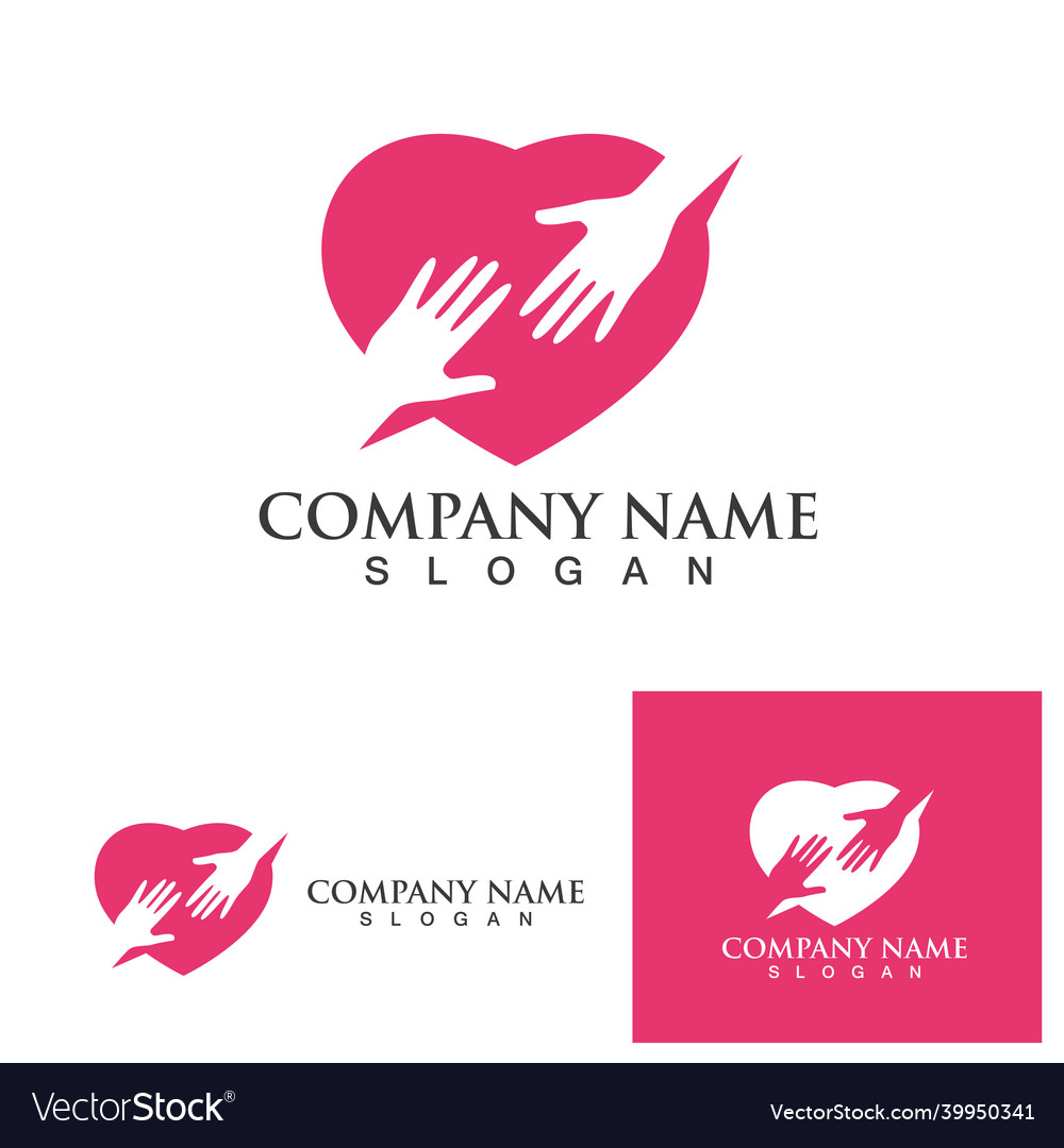 Hand love logo template eps Royalty Free Vector Image